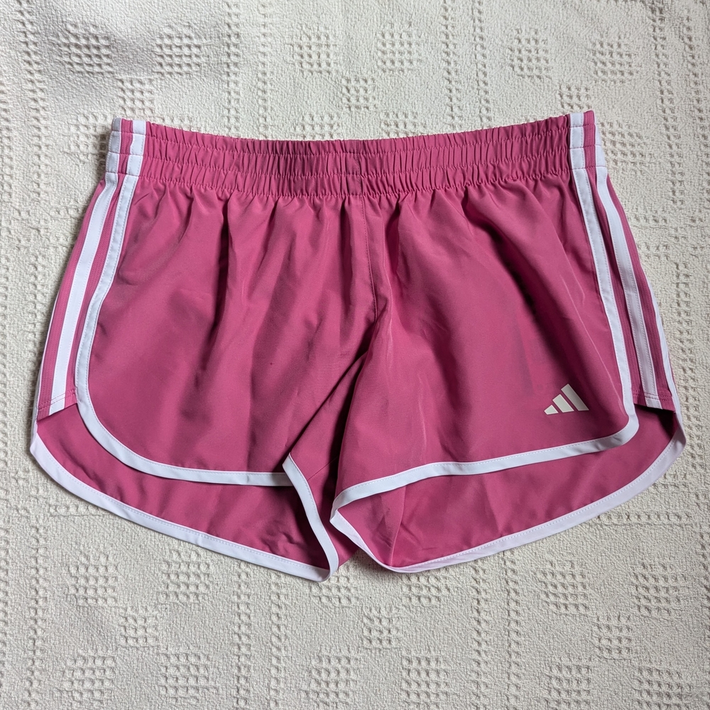 pink adidas running shorts